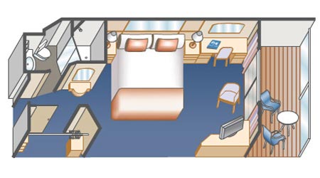 Princess cruises - layout of cabin- Oceanview Stateroom with Balcony