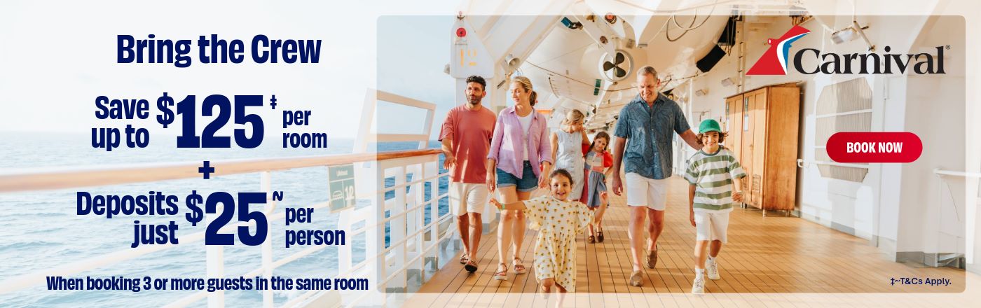 Carnival Cruses Bring the Crew Sale